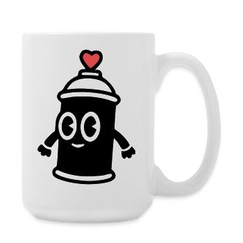 Graffiti Spray Can | Street art with heart - Large Mug 440 ml - white - Right
