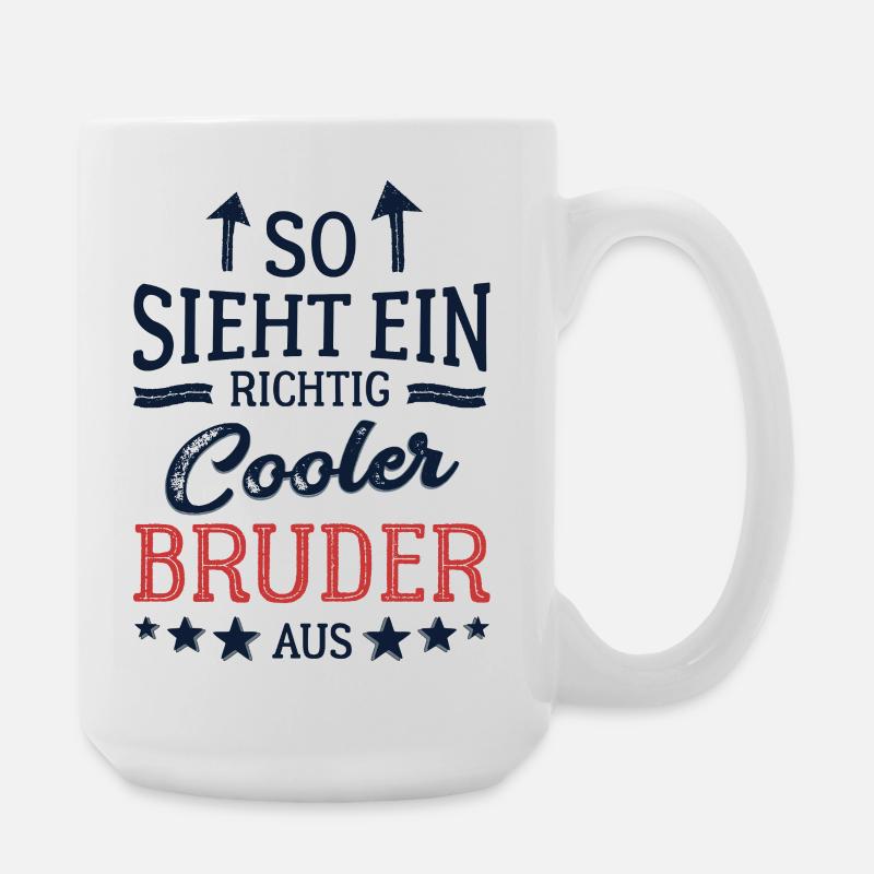 So sieht ein cooler Bruder aus Bester Bruder - Große Tasse 440 ml - Weiß