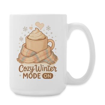 Cozy Winter Mode – Gemütliches Winter Kakao Design - Große Tasse 440 ml - Weiß - Rechts
