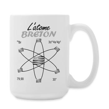 Cadeau Atome Breton Symbole Science et Fierté Gwen - Grande tasse 440 ml - blanc - Droite