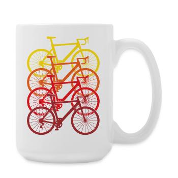 Retro Fahrrad T-Shirt Radfahren Geschenk für Radfahrer - Große Tasse 440 ml - Weiß - Rechts
