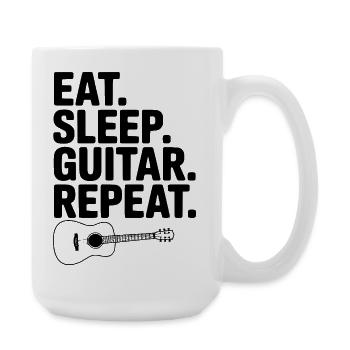 Eat. Sleep. Guitar. Repeat. - Large Mug 440 ml - white - Right