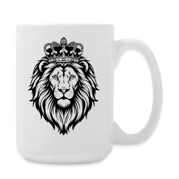 Lion majestueux avec une couronne - Grande tasse 440 ml - blanc - Droite
