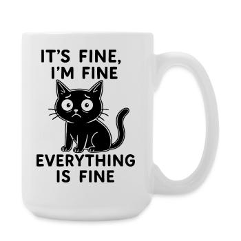 It's Fine lustige Katze ich bin Ok - Große Tasse 440 ml - Weiß - Rechts