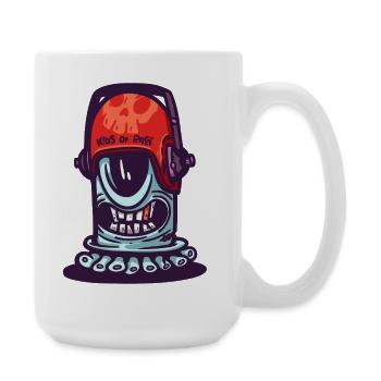 Casque Spatial Crâne - Grande tasse 440 ml - blanc - Droite