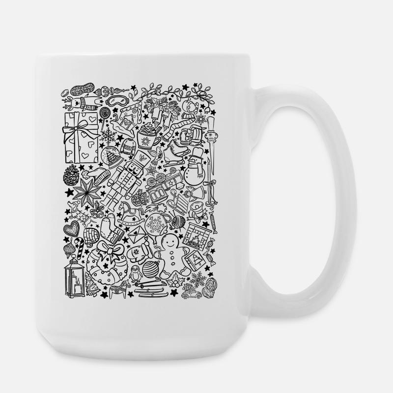 Weihnachtliches Gewimmel - Große Tasse 440 ml - Weiß
