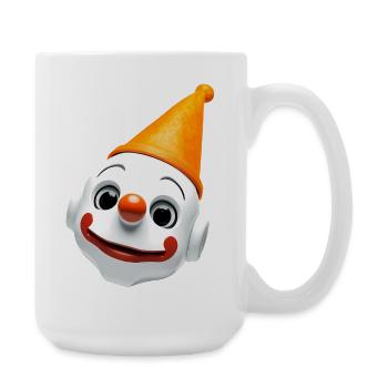 Clownengesicht mit Orangenhut - Große Tasse 440 ml - Weiß - Rechts