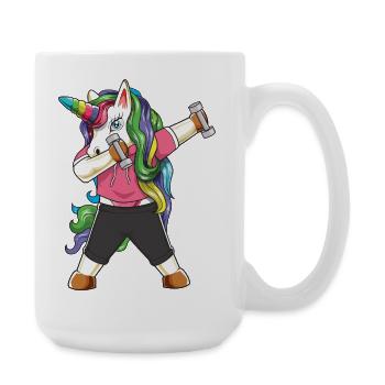 Dabbing Fitness Gym Unicorn Bodybuilder Musculation - Grande tasse 440 ml - blanc - Droite