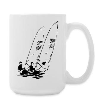 ILCA Dériveurs laser à voile dans la régate - Grande tasse 440 ml - blanc - Droite