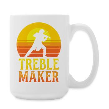 Treble Maker Pun Musician Violonist Man - Large Mug 440 ml - white - Right