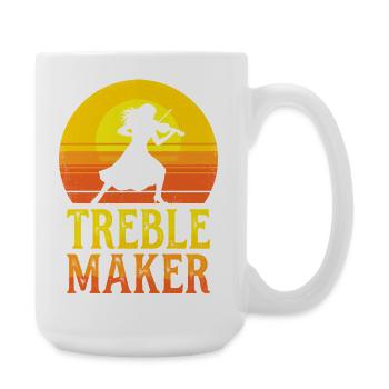 Treble Maker Pun Musician Violonist - Large Mug 440 ml - white - Right