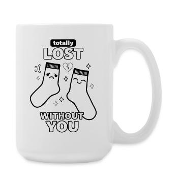 Totally Lost Without You Socks - Large Mug 440 ml - white - Right