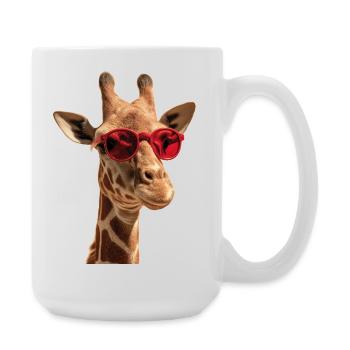 Lunettes de soleil girafe - Grande tasse 440 ml - blanc - Droite
