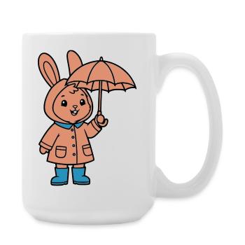 Petit parapluie de lapin mignon - Grande tasse 440 ml - blanc - Droite