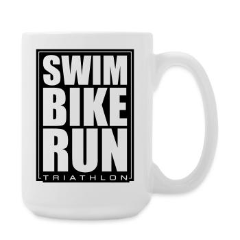 Triathlon Natation Cyclisme Course à pied - Grande tasse 440 ml - blanc - Droite