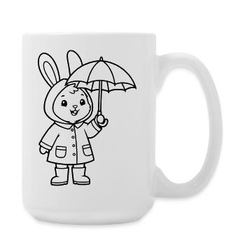 Petit Imperméable Vecteur Parapluie - Grande tasse 440 ml - blanc - Droite