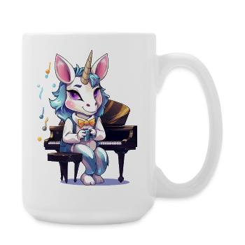 Piano Unicorn Artist Coffee - Large Mug 440 ml - white - Right