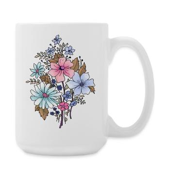 Fleur - Grande tasse 440 ml - blanc - Droite