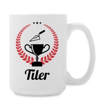 Carreleur – pro carrelage pose précision métier  - Grande tasse 440 ml - blanc - Droite