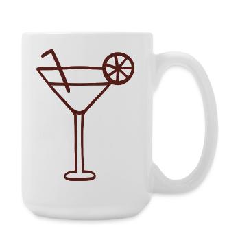 Minimalistische Cocktail-Linienkunst - Große Tasse 440 ml - Weiß - Rechts
