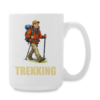 Trekking Adventurer Illustration - Large Mug 440 ml - white - Right