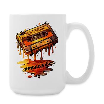Illustration de cassette Old School Fondant - Grande tasse 440 ml - blanc - Droite