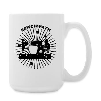 Sewciopath - Black Design - Large Mug 440 ml - white - Right