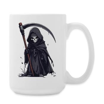 Grim Reaper in black robe - Large Mug 440 ml - white - Right