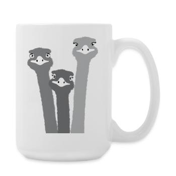 Nandu, ostrich head, emu, ostrich - Large Mug 440 ml - white - Right