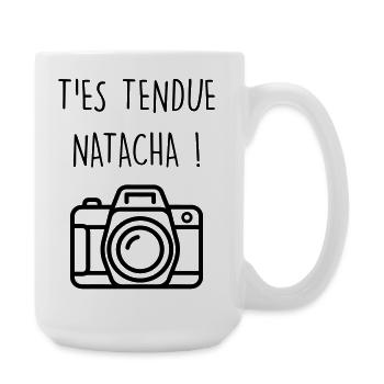 Dikkenek Appareil photo t'es tendue Natacha culte - Grande tasse 440 ml - blanc - Droite