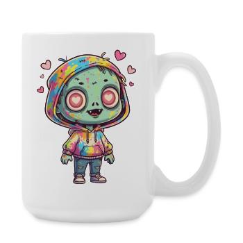 Zombie coloré en sweat à capuche - Grande tasse 440 ml - blanc - Droite