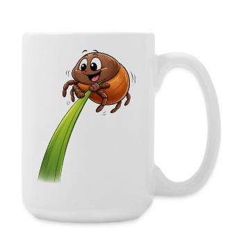Funny Tick on Blade of Grass - Large Mug 440 ml - white - Right