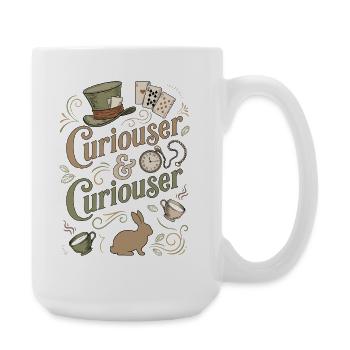 Alice Immer Neugieriger ("Curiouser") - Large Mug 440 ml - white - Right