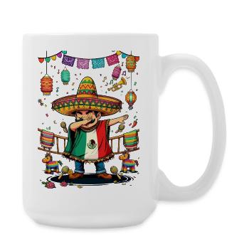 Mexiko Stolz & Heimat Mexikaner Mexico Flagge - Große Tasse 440 ml - Weiß - Rechts