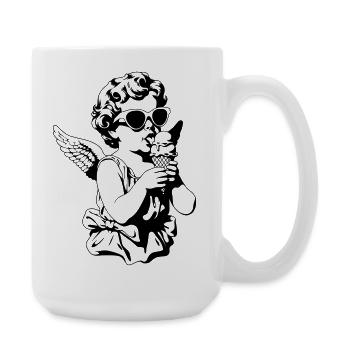 Cooler Cherub mit Sonnenbrille und Eis - Large Mug 440 ml - white - Right