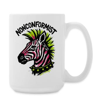Zebra Punk Maverick Crest Neon Style Rocker - Große Tasse 440 ml - Weiß - Rechts