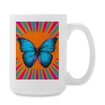 papillon - Grande tasse 440 ml - blanc - Droite