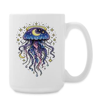 Méduse galaxie cosmique lune et étoiles - Grande tasse 440 ml - blanc - Droite