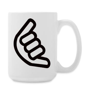 Shaka Hand Sign – Surfer Sign - Large Mug 440 ml - white - Right