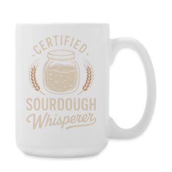 Zertifizierter Sauerteigflüsterer - Große Tasse 440 ml - Weiß - Rechts