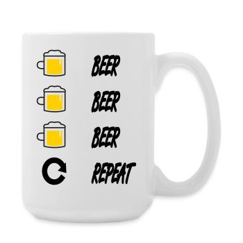 beer beer beer repeat - Large Mug 440 ml - white - Right