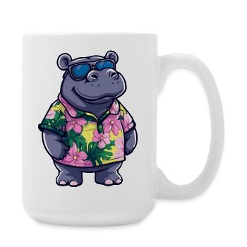 Hippo Comic Vacation - Large Mug 440 ml - white - Right
