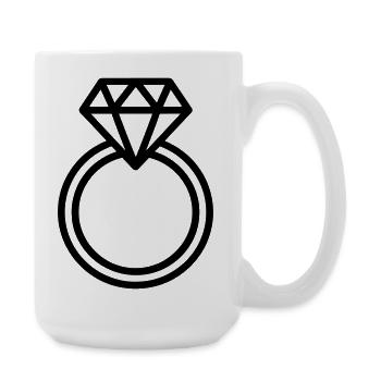 wedding ring, - Large Mug 440 ml - white - Right