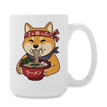 Ramen-Shiba: Japanischer Style & Nudelliebe - Große Tasse 440 ml - Weiß - Rechts