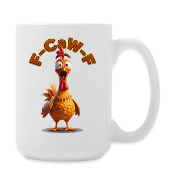 F-Can-F Rooster Cartoon | Chicken, funny pictures - Large Mug 440 ml - white - Right