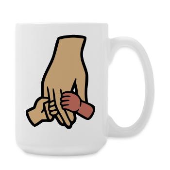 Eltern Baby Hände Familie Liebe - Große Tasse 440 ml - Weiß - Rechts