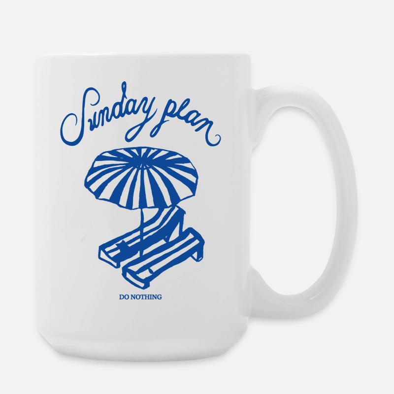 Sonntagsplan Strandruhe - Große Tasse 440 ml - Weiß