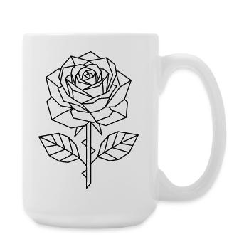 Rose géométrique – Art polygonal - Grande tasse 440 ml - blanc - Droite