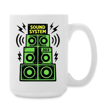 Soundsystem Lautsprecher Techno Festival DJ - Große Tasse 440 ml - Weiß - Rechts