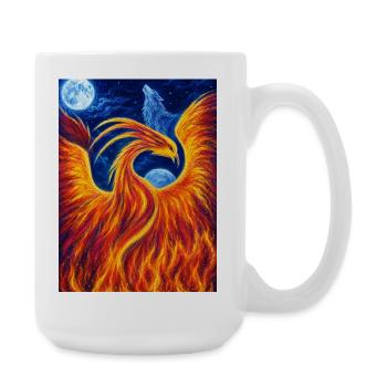 Phénix flamboyant dans la nuit - Grande tasse 440 ml - blanc - Droite